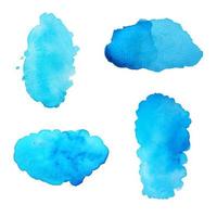 blauwe abstracte aquarel penseelstreken achtergrond geschilderd. textuur papier. vectorillustratie. vector