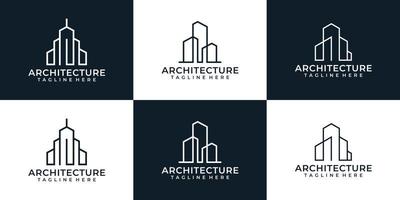 set van creatieve monogram architectuur gebouw logo vector voor onroerend goed