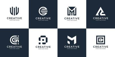 set van moderne monogram letter logo vector voor branding initiële corporate company