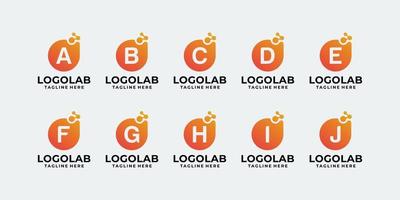 set van letter lab logo concept vector