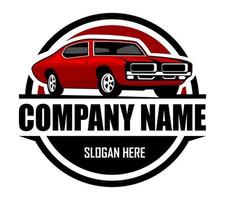 muscle car-logo - vectorillustratie, embleemontwerp op witte achtergrond vector