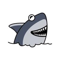 gelukkige haai karakter vector sjabloon. schattige haai vector