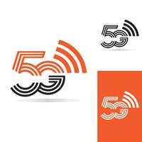 5g-netwerklogo. logo netwerk 5g verbinding. nummer 5 en g letter. vector