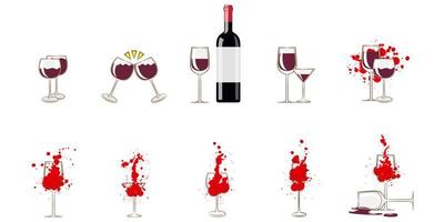 wijnglas vector set collectie grafisch ontwerp