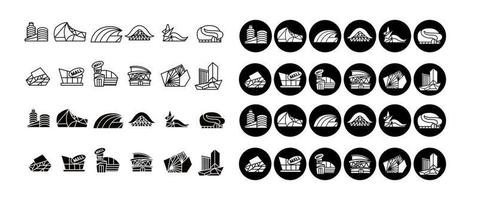 winkelcentrum pictogram vector set collectie grafisch ontwerp