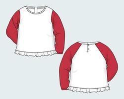 tweekleurige kleur baby meisjes jurk ontwerp illustratie sjabloon vector