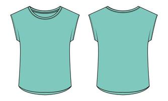 t-shirt tops vector illustratie gele licht groene kleur sjabloon voor dames