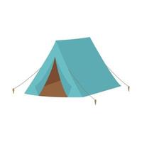 Kampeer tent. uitrusting voor picknicks, openluchtrecreatie, reizen, wandelen. platte vectorillustratie geïsoleerd op een witte achtergrond. vector