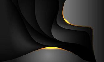 abstracte goud zwarte schaduwcurve overlap op grijs metalen ontwerp moderne futuristische achtergrond vector