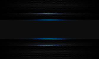 abstracte grijze lijn banner blauw licht schaduw op zwart zeshoek mesh banner ontwerp moderne futuristische technologie achtergrond vector