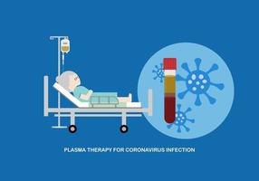 concept van plasmatherapie voor coronavirusinfectie vector