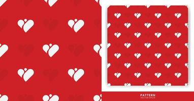 het patroon met een uniek hartthema en een rode achtergrond kan worden gebruikt om kleding, boeken of andere ontwerpen te ontwerpen. vector