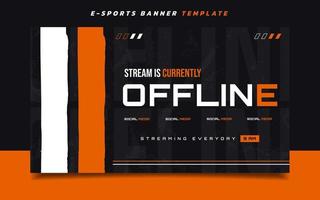 stream offline gaming-bannerschermsjabloon met logo voor sociale media vector