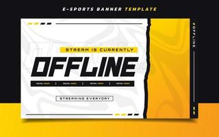 stream offline gaming-bannerschermsjabloon met logo voor sociale media vector