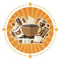 symbool van koffie iconen set vector