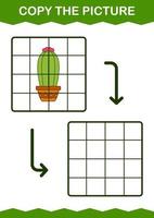 kopieer de afbeelding met cactus. werkblad voor kinderen vector