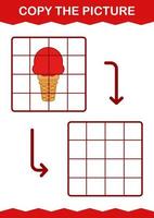 kopieer de afbeelding met ijs. werkblad voor kinderen vector