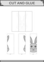 knip en lijm konijn gezicht. werkblad voor kinderen vector
