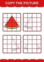 kopieer de afbeelding met watermeloen. werkblad voor kinderen vector