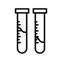 pictogram illustratie van reageerbuis, chemische meetbuis, laboratorium, apotheek. lijn stijl icoon vector design.