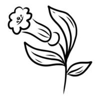vector lineaire tekening van een bloem op een witte achtergrond
