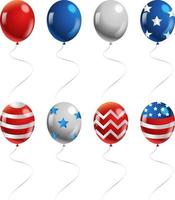 Amerikaanse thema set ballonnen met linten vector