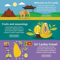 Sri Lanka reisbanner horizontale set, vlakke stijl vector