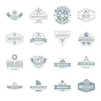 molecuul logo iconen set, eenvoudige stijl vector