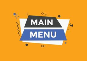 hoofdmenu tekst knop. web knop banner sjabloon hoofdmenu vector