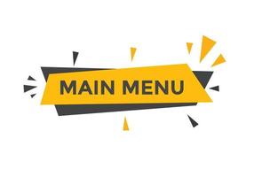 hoofdmenu tekst knop. web knop banner sjabloon hoofdmenu vector