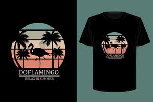 flamingo retro vintage t-shirtontwerp vector