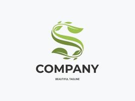 luxe letter s logo ontwerpidee met blad. naam initiaal voor merk of bedrijf vector