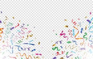 kleurrijke barstende confetti transparante achtergrond vector