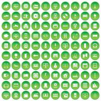 100 apparaten pictogrammen instellen groene cirkel vector