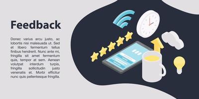 feedback concept banner, isometrische stijl vector