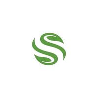 abstract letter s-logo vormt een groen blad vector