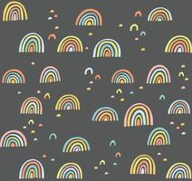 hand getekend schattig geometrisch patroon. regenboog doodle vector abstracte naadloze achtergrond.