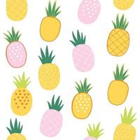 ananas vector patroon. hand getekend tropische zomer naadloze achtergrond afdrukken. kleurrijk Scandinavisch stijl geometrisch patroon.