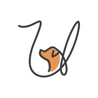 initiaal u hond logo vector