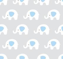 vector olifanten patroon. schattige olifant naadloze achtergrond. blauw, grijs en wit patroon.