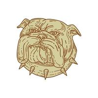 bulldog hond bastaard hoofdband mono lijn vector