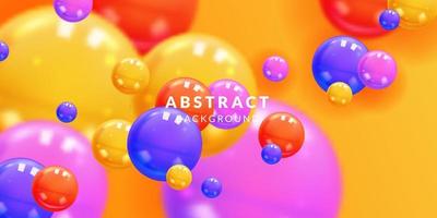 abstracte achtergrond met dynamische glanzende 3D-realistische kleurrijke creatieve bollenbal voor leuk creatief element vector