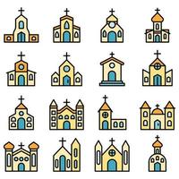 kerk iconen vector plat