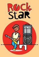 rockstar grappige poster vector