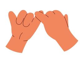 pinky belofte handen gebaren. concept van verzoening van vrienden of geliefden. vector