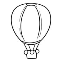 zwart-wit schilderen, grote ballon voor reizen, vectorillustratie in cartoon-stijl op een witte achtergrond vector