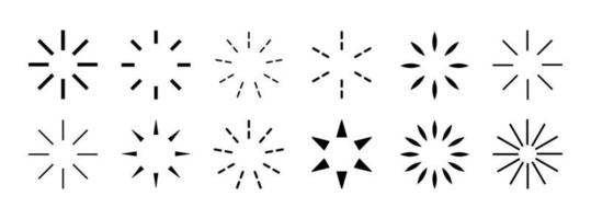 geometrische ontwerpelementen. stralende vonk. teken laden. ouderwetse zonnestralen. eenvoudige vectorillustratie vector