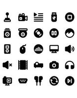 multimedia icon set 30 geïsoleerd op witte achtergrond vector