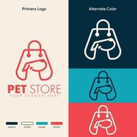 eenvoudig minimalistisch logo-ontwerp voor dierenwinkels vector
