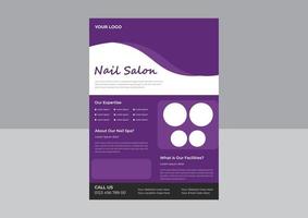 nail spa service flyer ontwerpsjabloon, spa en salon flyer sjabloon, beauty spa kapsalon print klaar flyer sjabloonontwerp. folder, a4 formaat, flyer, vector